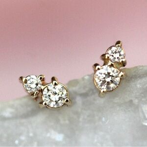 14k Gold Diamond Stud Earrings